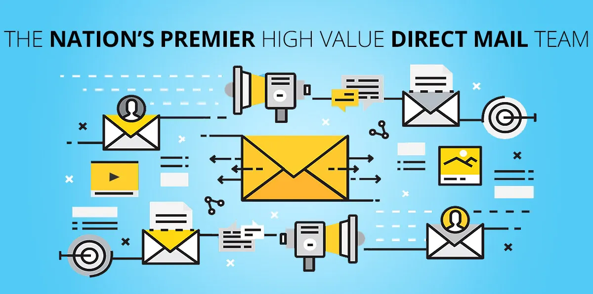 Illustration of a direct mail campaign — envelopes, targeting and tracking